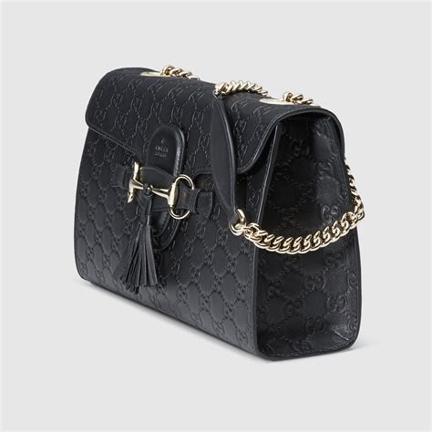 gucci guccissima emily|Gucci Emily Chain Shoulder Bag MicroGuccissima Black .